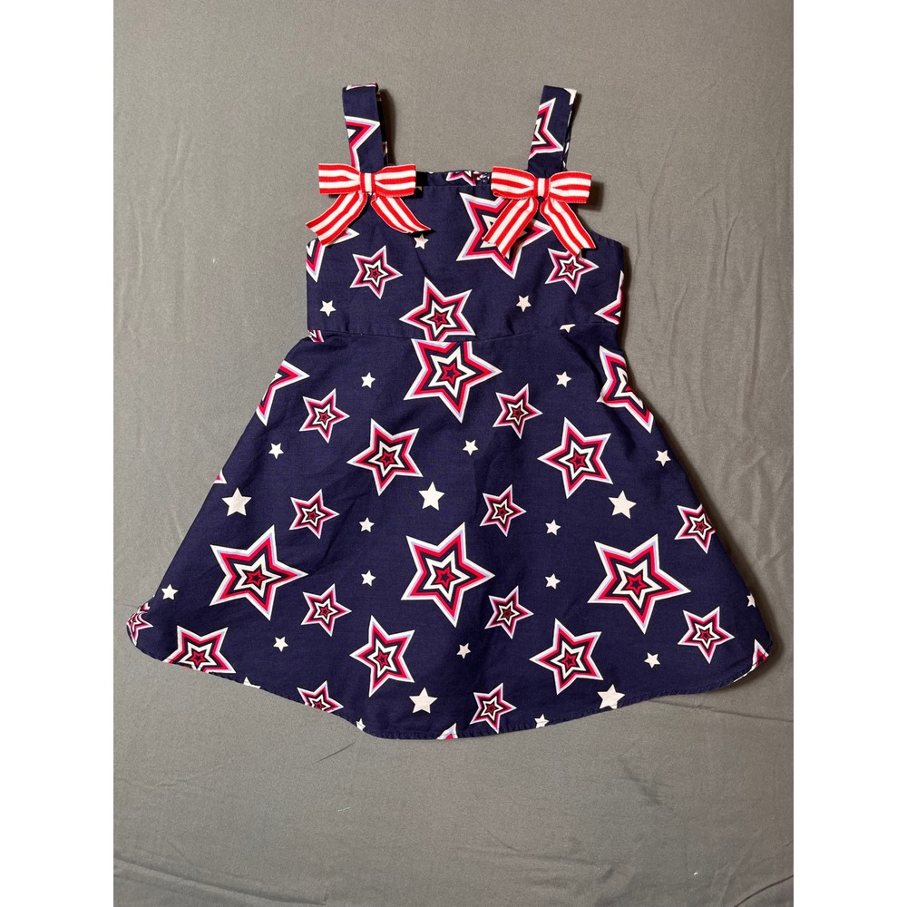 Jessica Ann Baby‎ Girl Dress 24M Navy Red White Star Print Patriotic